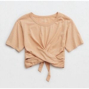 Aerie Crossover Cutout Wraparound Workout Lounge Crop Top